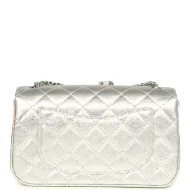 Chanel Chanel Mini CC Crush Flap Bag Silver Metallic Caviar Silver Hardware | Thumbnail 5 Chanel Chanel Mini CC Crush Flap Bag Silver Metallic Caviar Silver Hardware | Thumbnail 5