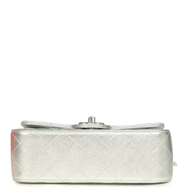 Chanel Chanel Mini CC Crush Flap Bag Silver Metallic Caviar Silver Hardware | Thumbnail 6 Chanel Chanel Mini CC Crush Flap Bag Silver Metallic Caviar Silver Hardware | Thumbnail 6