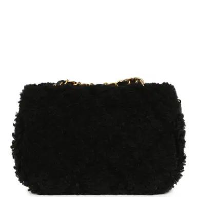 Chanel Chanel Mini Shearling Flap Bag Black Lambskin Brushed Gold Hardware | Thumbnail 5 Chanel Chanel Mini Shearling Flap Bag Black Lambskin Brushed Gold Hardware | Thumbnail 5