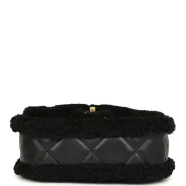 Chanel Chanel Mini Shearling Flap Bag Black Lambskin Brushed Gold Hardware | Thumbnail 6 Chanel Chanel Mini Shearling Flap Bag Black Lambskin Brushed Gold Hardware | Thumbnail 6