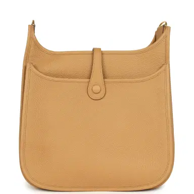 HERMÈS Hermes Evelyne III PM Biscuit Clemence Gold Hardware | Thumbnail 4 HERMÈS Hermes Evelyne III PM Biscuit Clemence Gold Hardware | Thumbnail 4
