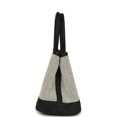 HERMÈS Hermes Garden Party Neo 23 Black-Ecru Toile H Canvas and Black Negonda Palladium Hardware | Thumbnail 3 HERMÈS Hermes Garden Party Neo 23 Black-Ecru Toile H Canvas and Black Negonda Palladium Hardware | Thumbnail 3
