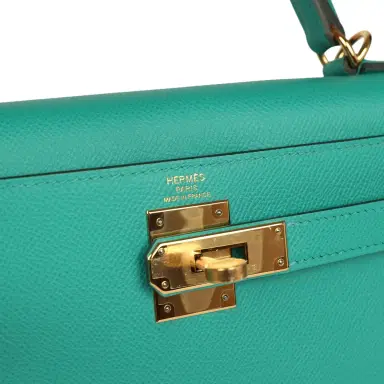 HERMÈS Hermes Kelly Sellier 28 Vert Jade Epsom Gold Hardware | Thumbnail 7 HERMÈS Hermes Kelly Sellier 28 Vert Jade Epsom Gold Hardware | Thumbnail 7
