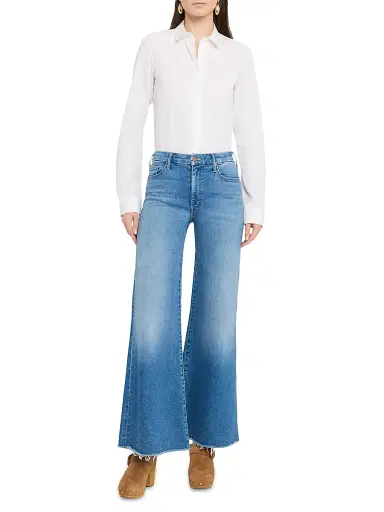 Mother Women's The Roller Mid-Rise Stretch Wide-Leg Fray Jeans - Fan Favorite - Size 32 | Thumbnail 2 Mother Women's The Roller Mid-Rise Stretch Wide-Leg Fray Jeans - Fan Favorite - Size 32 | Thumbnail 2