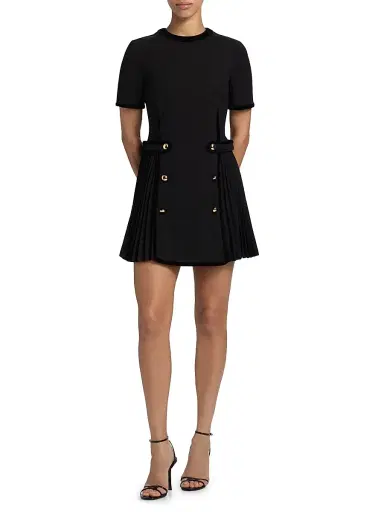 SIMKHAI Women's Doria Pleated Minidress - Black | Thumbnail 2 SIMKHAI Women's Doria Pleated Minidress - Black | Thumbnail 2