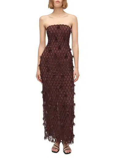 Simkhai Women's Iridessa Beaded Fishnet Gown | Thumbnail 2 Simkhai Women's Iridessa Beaded Fishnet Gown | Thumbnail 2