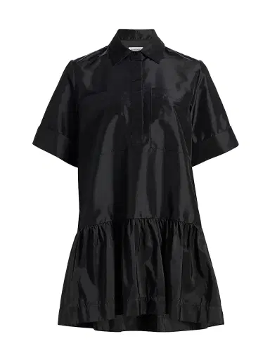 Simkhai Women's Cris Ruffle-Hem Minidress - Black - Size XS | Thumbnail 1 Simkhai Women's Cris Ruffle-Hem Minidress - Black - Size XS | Thumbnail 1