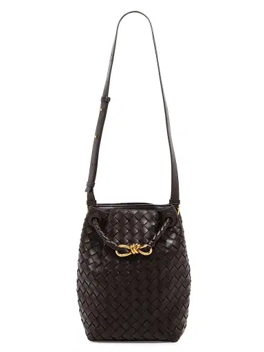 Bottega Veneta Women's Small Andiamo Intrecciato Leather Bucket Bag - Fondant Brass | Thumbnail 6 Bottega Veneta Women's Small Andiamo Intrecciato Leather Bucket Bag - Fondant Brass | Thumbnail 6