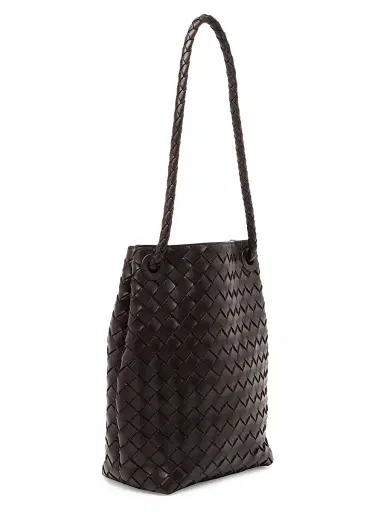 Bottega Veneta Women's Small Andiamo Intrecciato Leather Bucket Bag - Fondant Brass | Thumbnail 7 Bottega Veneta Women's Small Andiamo Intrecciato Leather Bucket Bag - Fondant Brass | Thumbnail 7