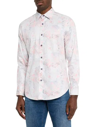 Robert Graham Men's Addington Paisley Stretch Satin Button-Front Shirt | Thumbnail 3 Robert Graham Men's Addington Paisley Stretch Satin Button-Front Shirt | Thumbnail 3