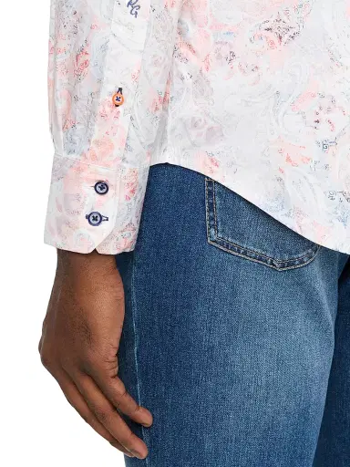 Robert Graham Men's Addington Paisley Stretch Satin Button-Front Shirt | Thumbnail 5 Robert Graham Men's Addington Paisley Stretch Satin Button-Front Shirt | Thumbnail 5