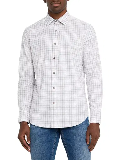 Robert Graham Men's Darrington Mini-Check Cotton Shirt - Tan - Size XXL | Thumbnail 3 Robert Graham Men's Darrington Mini-Check Cotton Shirt - Tan - Size XXL | Thumbnail 3
