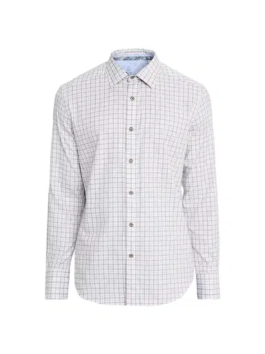 Robert Graham Men's Darrington Mini-Check Cotton Shirt - Tan - Size XXL | Thumbnail 1 Robert Graham Men's Darrington Mini-Check Cotton Shirt - Tan - Size XXL | Thumbnail 1