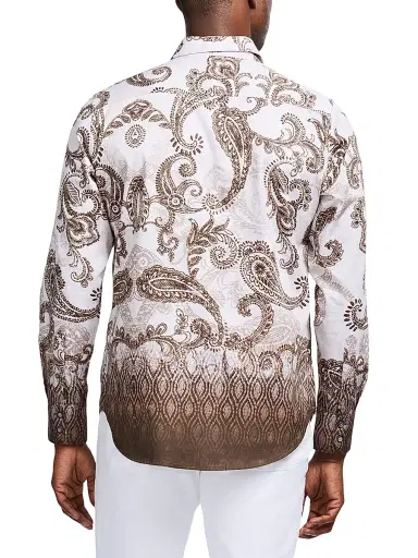 Robert Graham Men's Wallington Ombré Paisley Cotton Shirt - Khaki - Size XL | Thumbnail 4 Robert Graham Men's Wallington Ombré Paisley Cotton Shirt - Khaki - Size XL | Thumbnail 4