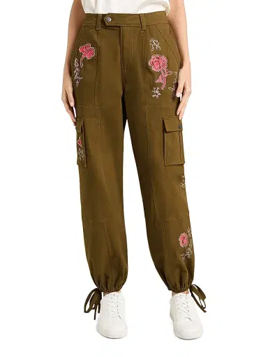Rebelette Women's Zola Desert Rose Cargo Jogger Pants - Olive - Size 10 | Thumbnail 2 Rebelette Women's Zola Desert Rose Cargo Jogger Pants - Olive - Size 10 | Thumbnail 2
