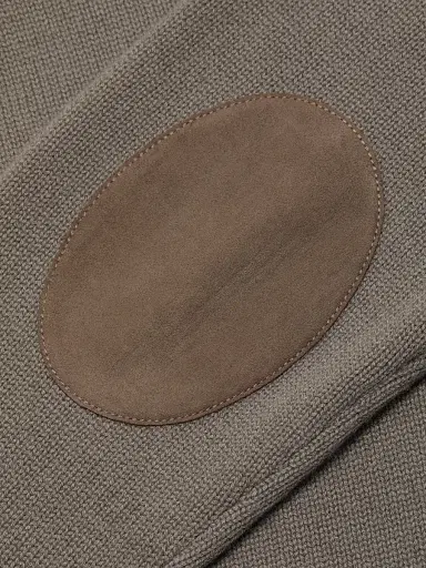 FRAME Men's Suede Elbow-Patch Wool-Cashmere Crewneck Sweater - Light Taupe | Thumbnail 7 FRAME Men's Suede Elbow-Patch Wool-Cashmere Crewneck Sweater - Light Taupe | Thumbnail 7