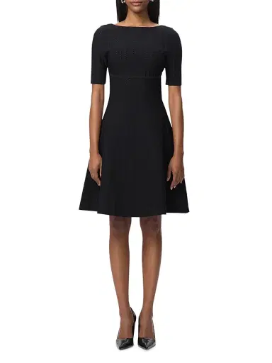 Hervé Léger Women's The Donna Pointelle-Knit Dress - Black | Thumbnail 2 Hervé Léger Women's The Donna Pointelle-Knit Dress - Black | Thumbnail 2