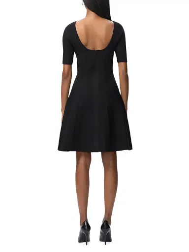 Hervé Léger Women's The Donna Pointelle-Knit Dress - Black | Thumbnail 4 Hervé Léger Women's The Donna Pointelle-Knit Dress - Black | Thumbnail 4