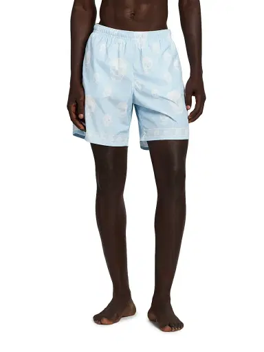 McQueen Men's Skull Swim Trunks - Ice Blue White | Thumbnail 3 McQueen Men's Skull Swim Trunks - Ice Blue White | Thumbnail 3
