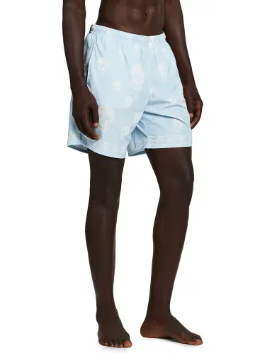 McQueen Men's Skull Swim Trunks - Ice Blue White | Thumbnail 4 McQueen Men's Skull Swim Trunks - Ice Blue White | Thumbnail 4