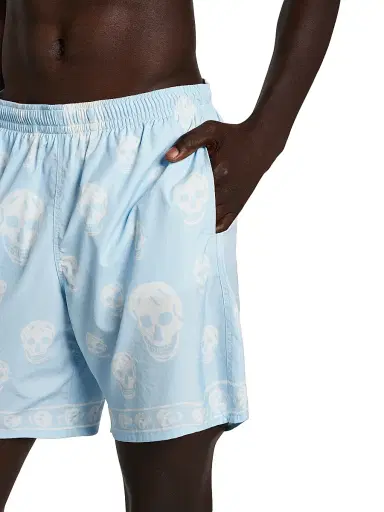 McQueen Men's Skull Swim Trunks - Ice Blue White | Thumbnail 6 McQueen Men's Skull Swim Trunks - Ice Blue White | Thumbnail 6