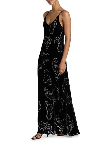 Johnny Was Women's Kanako Burnout Velvet Maxi Dress - Monade | Thumbnail 4 Johnny Was Women's Kanako Burnout Velvet Maxi Dress - Monade | Thumbnail 4