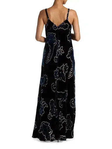 Johnny Was Women's Kanako Burnout Velvet Maxi Dress - Monade | Thumbnail 5 Johnny Was Women's Kanako Burnout Velvet Maxi Dress - Monade | Thumbnail 5