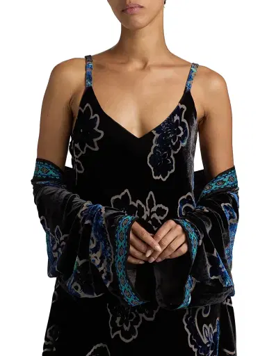 Johnny Was Women's Kanako Burnout Velvet Maxi Dress - Monade | Thumbnail 6 Johnny Was Women's Kanako Burnout Velvet Maxi Dress - Monade | Thumbnail 6