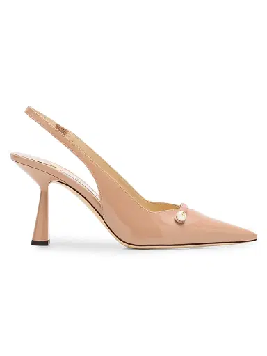 Jimmy Choo Women's Amita 85MM Patent Leather Slingback Pumps - Light Pink | Thumbnail 1 Jimmy Choo Women's Amita 85MM Patent Leather Slingback Pumps - Light Pink | Thumbnail 1