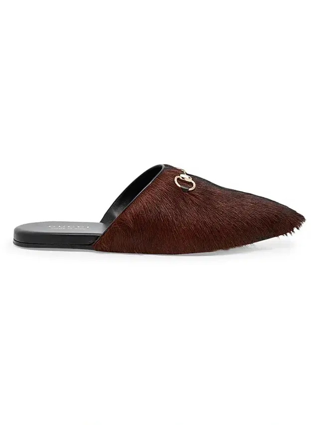 Men's Goat Hair Horsebit Mules - Black Platinum Men's Goat Hair Horsebit Mules - Black Platinum