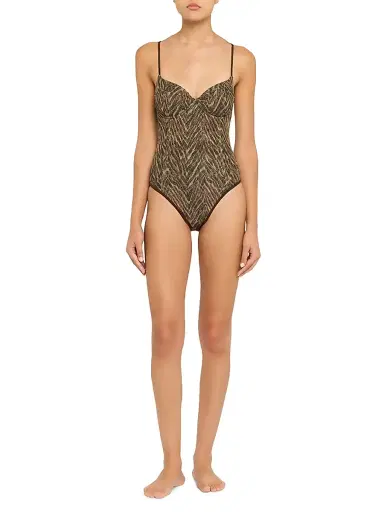 Ramy Brook Women's Jayda Metallic One-Piece Swimsuit - Beach Brown - Size XS | Thumbnail 2 Ramy Brook Women's Jayda Metallic One-Piece Swimsuit - Beach Brown - Size XS | Thumbnail 2