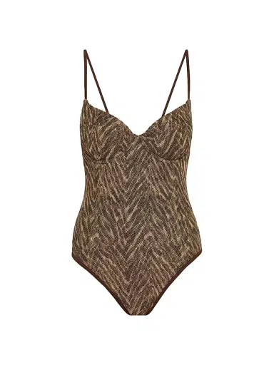 Ramy Brook Women's Jayda Metallic One-Piece Swimsuit - Beach Brown - Size XS | Thumbnail 1 Ramy Brook Women's Jayda Metallic One-Piece Swimsuit - Beach Brown - Size XS | Thumbnail 1