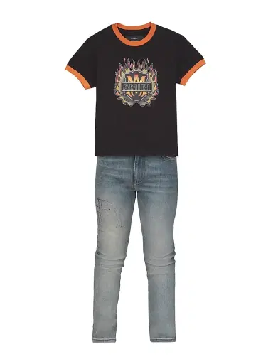 AMIRI Little Kid's & Kid's Cotton Flame Logo Graphic T-Shirt - Jet Black - Size 4 | Thumbnail 2 AMIRI Little Kid's & Kid's Cotton Flame Logo Graphic T-Shirt - Jet Black - Size 4 | Thumbnail 2