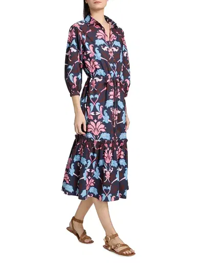 Cara Cara Women's Hutton Fleur Crest Cotton Shirtdress | Thumbnail 4 Cara Cara Women's Hutton Fleur Crest Cotton Shirtdress | Thumbnail 4