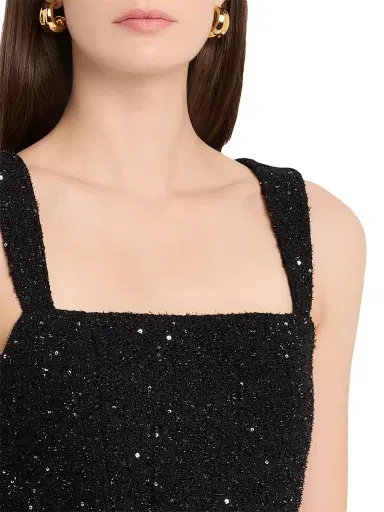ALICE + OLIVIA Women's Keria Fitted Tweed Minidress - Black | Thumbnail 5 ALICE + OLIVIA Women's Keria Fitted Tweed Minidress - Black | Thumbnail 5