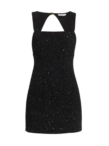 ALICE + OLIVIA Women's Keria Fitted Tweed Minidress - Black | Thumbnail 1 ALICE + OLIVIA Women's Keria Fitted Tweed Minidress - Black | Thumbnail 1