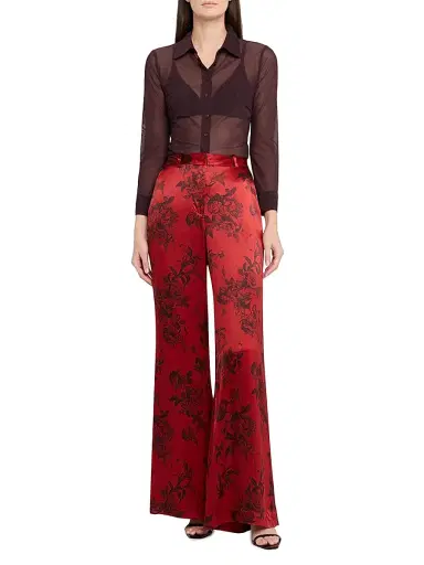 L'Agence Women's Indiana Fitted Mesh Blouse | Thumbnail 2 L'Agence Women's Indiana Fitted Mesh Blouse | Thumbnail 2