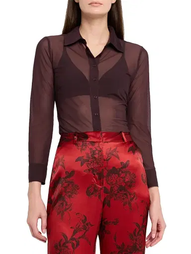 L'Agence Women's Indiana Fitted Mesh Blouse | Thumbnail 3 L'Agence Women's Indiana Fitted Mesh Blouse | Thumbnail 3