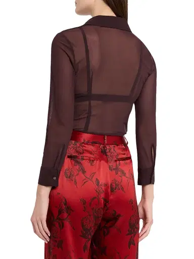 L'Agence Women's Indiana Fitted Mesh Blouse | Thumbnail 4 L'Agence Women's Indiana Fitted Mesh Blouse | Thumbnail 4