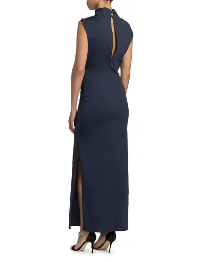 TWP Women's Gathered Thoughts Cotton-Blend Turleneck Maxi Dress - Midnight | Thumbnail 5 TWP Women's Gathered Thoughts Cotton-Blend Turleneck Maxi Dress - Midnight | Thumbnail 5