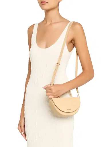 Cult Gaia Women's Nano Azariah Half-Moon Suede Top Handle Bag - Sand | Thumbnail 2 Cult Gaia Women's Nano Azariah Half-Moon Suede Top Handle Bag - Sand | Thumbnail 2