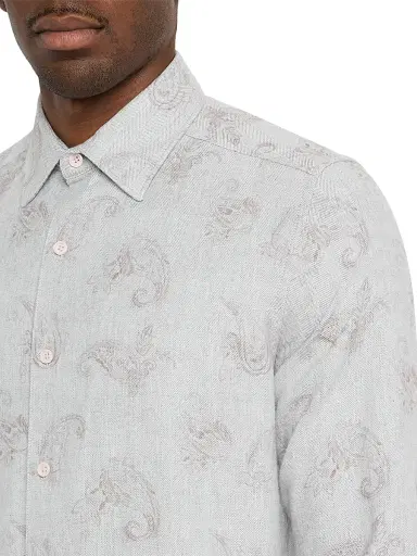 Robert Graham Men's Knox Paisley Cotton Button-Front Shirt - Pink - Size XXL | Thumbnail 5 Robert Graham Men's Knox Paisley Cotton Button-Front Shirt - Pink - Size XXL | Thumbnail 5