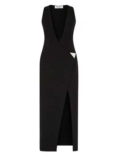 The Attico Women's Wrap-Style Maxi Dress - Black | Thumbnail 1 The Attico Women's Wrap-Style Maxi Dress - Black | Thumbnail 1
