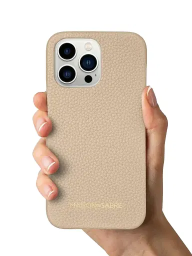 Maison de Sabre Leather Phone Case (iPhone 13 Pro) - Saharan Beige | Thumbnail 4 Maison de Sabre Leather Phone Case (iPhone 13 Pro) - Saharan Beige | Thumbnail 4