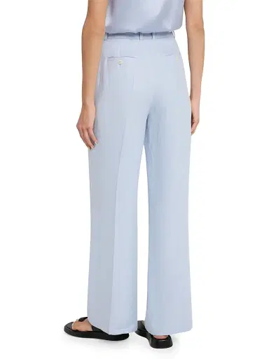 Argent Women's Soho Linen Twill Straight-Leg Trousers - Light Blue - Size 8 | Thumbnail 4 Argent Women's Soho Linen Twill Straight-Leg Trousers - Light Blue - Size 8 | Thumbnail 4
