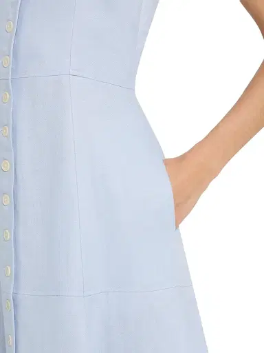 ARGENT Women's Marcy Sleeveless Linen Twill Midi-Dress - Light Blue | Thumbnail 5 ARGENT Women's Marcy Sleeveless Linen Twill Midi-Dress - Light Blue | Thumbnail 5