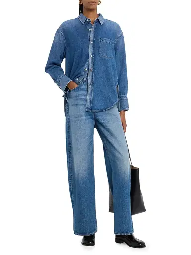 ARGENT Women's Ayla Baggy Whiskered Jeans - Blue | Thumbnail 2 ARGENT Women's Ayla Baggy Whiskered Jeans - Blue | Thumbnail 2