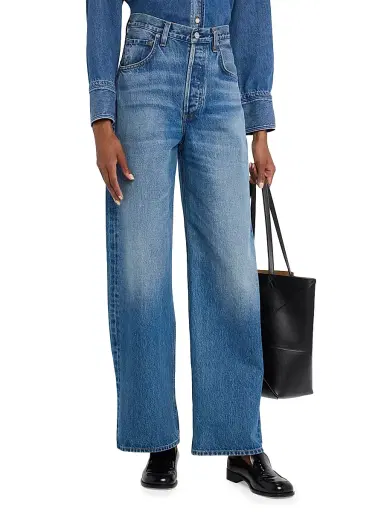 ARGENT Women's Ayla Baggy Whiskered Jeans - Blue | Thumbnail 3 ARGENT Women's Ayla Baggy Whiskered Jeans - Blue | Thumbnail 3