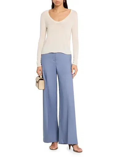 Argent Women's Merino Wool & Silk Pointelle Top | Thumbnail 2 Argent Women's Merino Wool & Silk Pointelle Top | Thumbnail 2