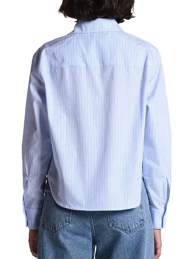CISSA Women's The Belle Striped Button-Front Shirt - Blue | Thumbnail 4 CISSA Women's The Belle Striped Button-Front Shirt - Blue | Thumbnail 4